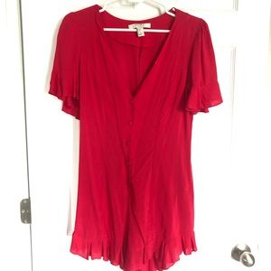 Red ruffle romper